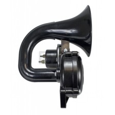 1x Air Horn Siren 24v 130db Black Fit Truck Scania Man Daf Trumpet Single Pipe