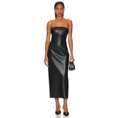SAYLOR Maren Strapless Midi Dress Croc Embossed Faux Leather Black Size Large | eBay SAYLOR Maren Strapless Midi Dress Croc Embossed Faux Leather Black Size Large | eBay