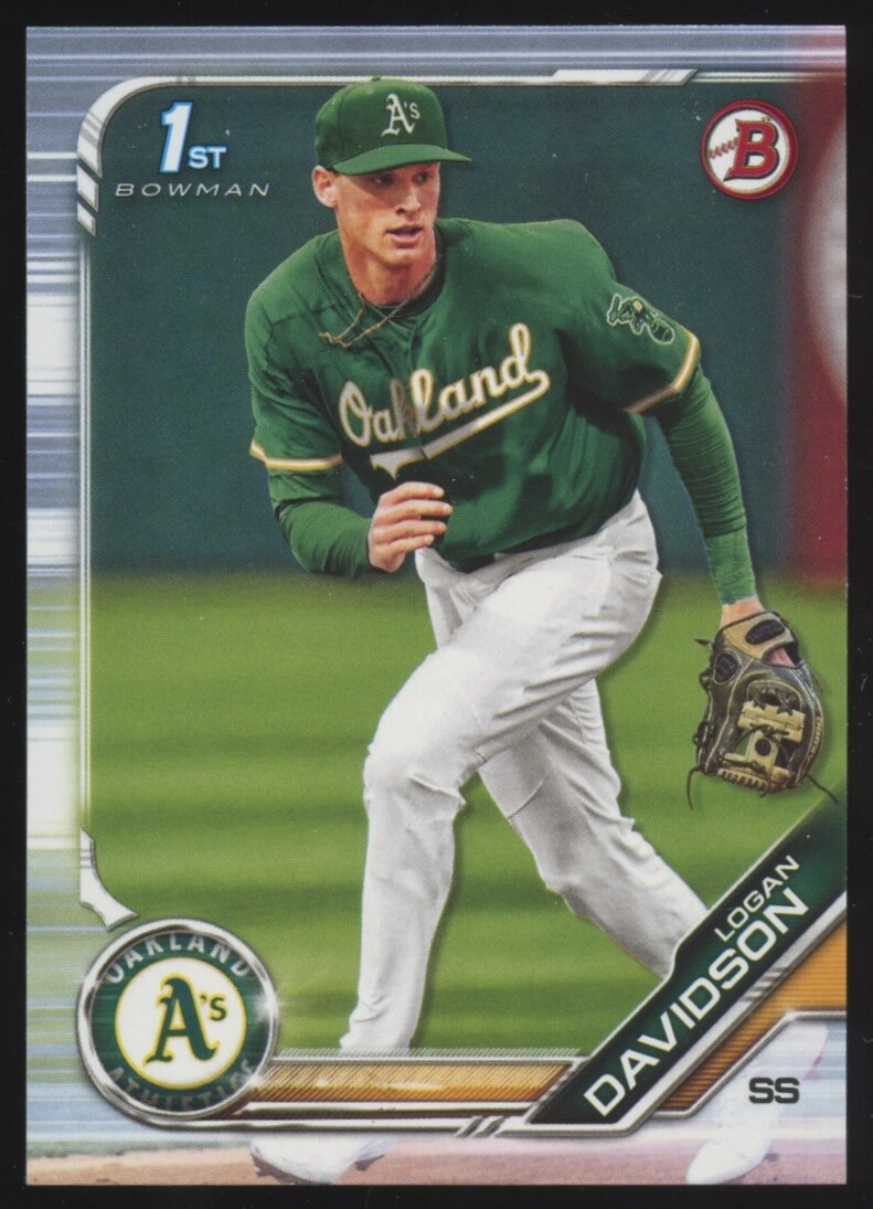 2019 BOWMAN DRAFT BD-10 LOGAN DAVIDSON 1ST PAPER BASE QTY AVAIL ATHLETICS