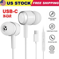 USB-C Type C Headphones Earphones with Mic For Samsung Galaxy S21 S22 Plus Ultra