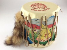 Vintage Canada Toy Souvenir Tourism Native American Indian Drum T068