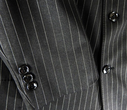 Donald Trump Signature Collection Suit Jacket Men 42R BLACK Pinstrip Wool Blazer - Picture 8 of 20