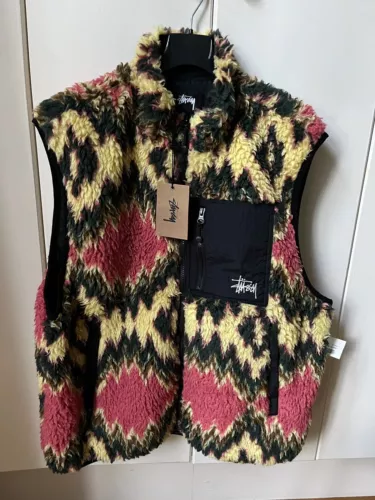 Men’s Stussy Fillmore Sherpa Vest Gilet XL Brand New