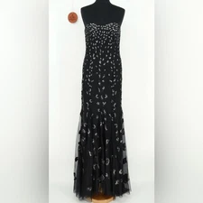 Alberto Makali Embellished Strapless Formal Evening Gown Floor Length NWT