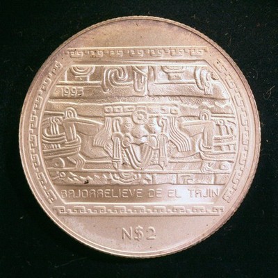 FOREIGN SILVER COIN - Mexico, 2 New Pesos / ½ Onza, 1993, KM-568, GEM UNC
