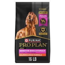 Purina Pro Plan Sensitive Skin  Stomach Dog Food, Salmon  Rice, 16 lb Bag