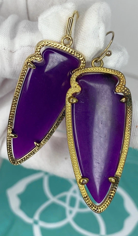 Kendra Scott Skylar Neon Purple Drop Earrings - Image 3 of 4