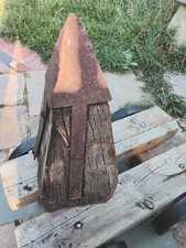 Antique Oak And Iron 12" sea groyne ,bollard Hand Forged Nails, Solid Iron