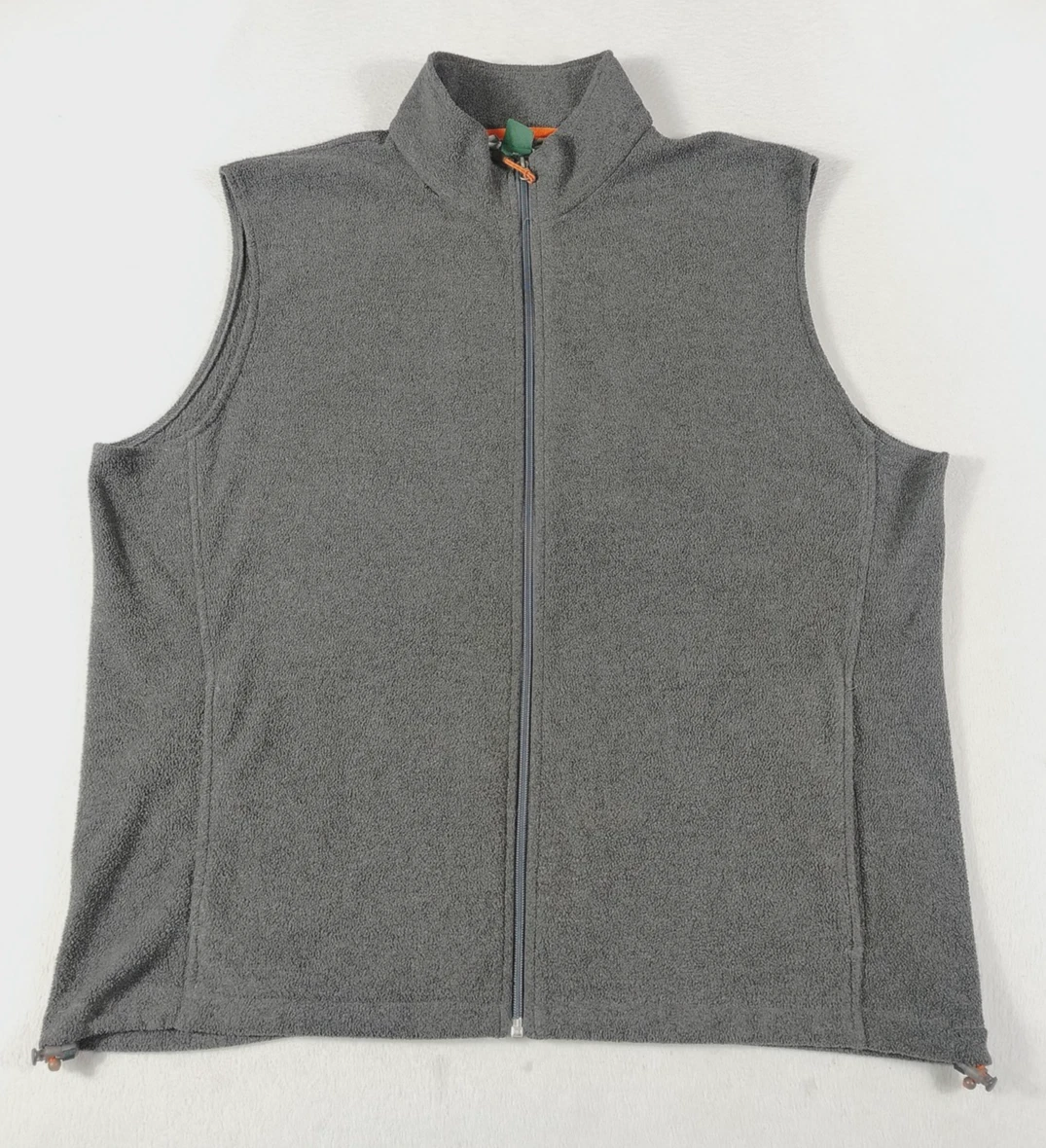 Woolrich Vest Mens XL Gray Fleece Full Zip Drawcord Hem Outdoor Casual Gorpcore