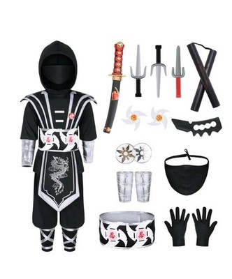 Ninjia Costume for Kids with Deluxe Ninja Toys 3T 4T 5T Halloween 