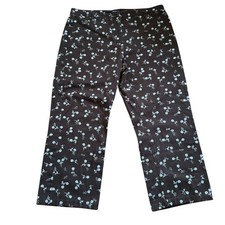 VTG Ann Taylor Early 2000s Y2K Floral Straight Leg Cropped Pants 16 Brown Blue