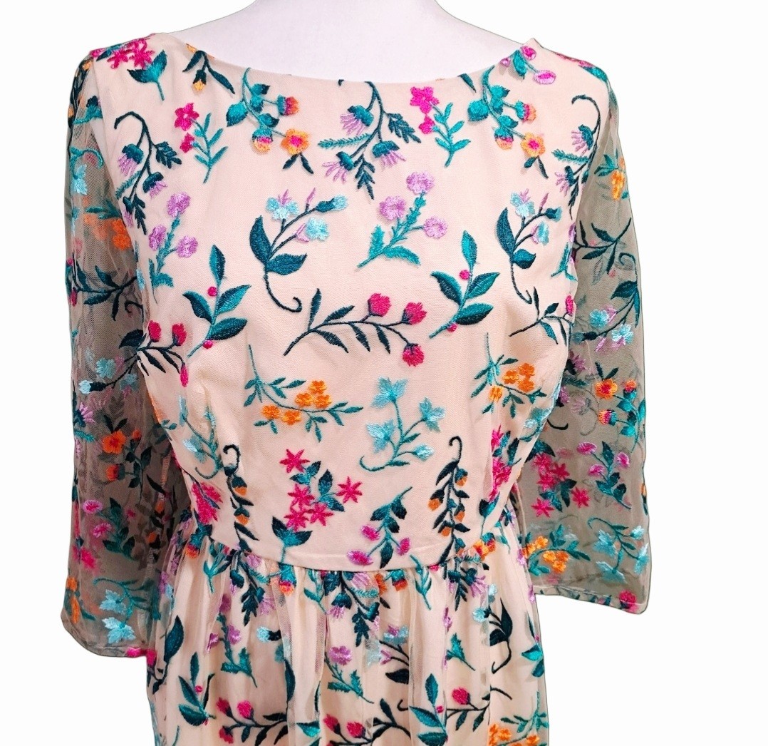 MODCLOTH LACE & MESH FLORAL EMBROIDERED DRESS PLUS 2X | eBay