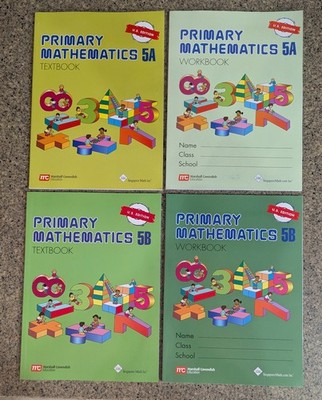 Primary Mathematics 5A & 5B SET Textbook and Workbook Singapore Math Homeschool 