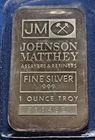 A 1 Oz 999 Silver JM Johnson Mathey Assayers & Refiner Bar