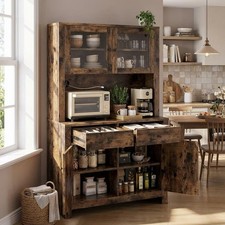 63.4'' Kitchen Pantry Cabinet Cupboard Storage Drawer Organize Countertop Food