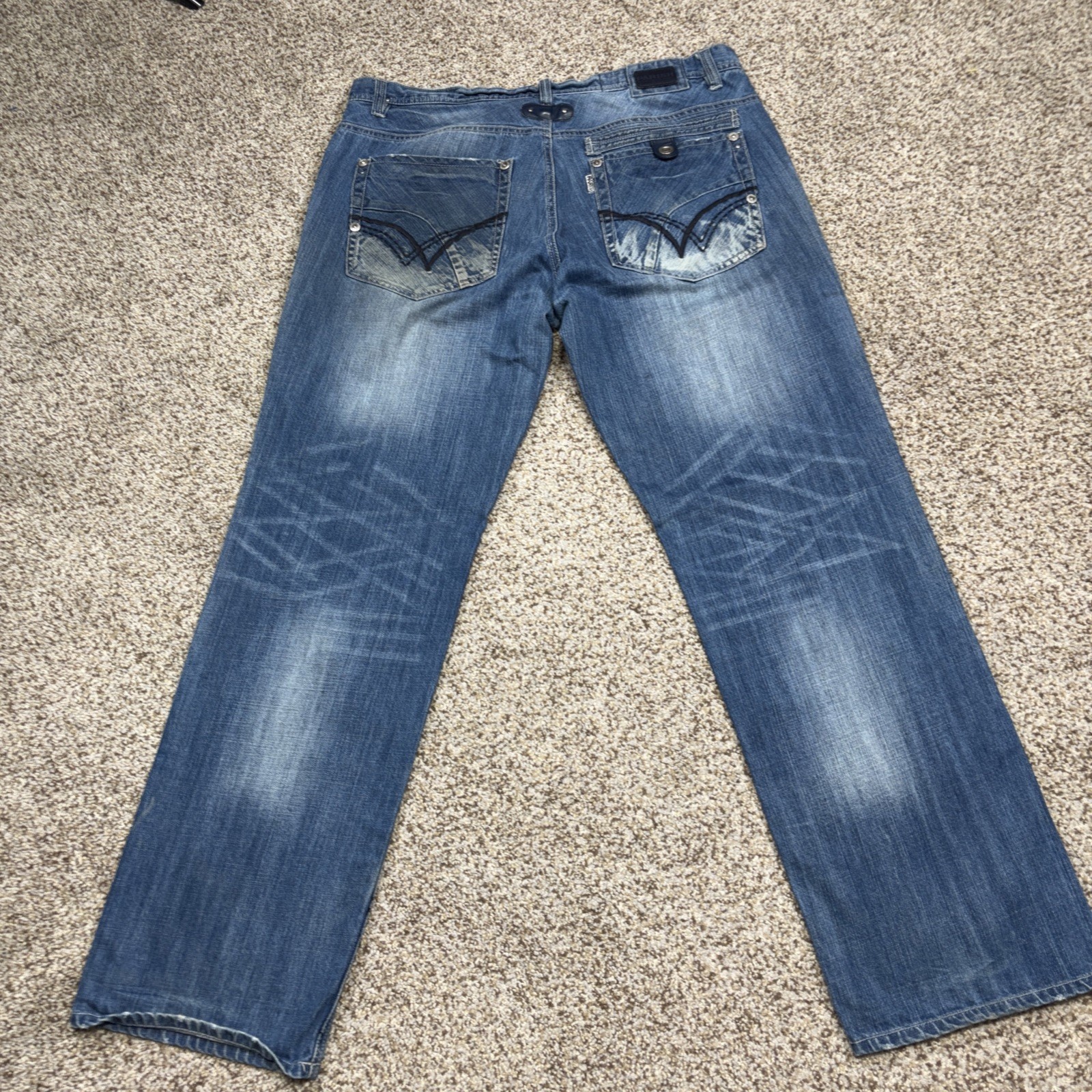 Parish Nation Baggy Hip Hop Jeans Button Fly Size 38 Fits 38 X 32.5 - View 14