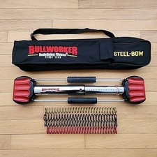 Bullworker STEEL BOW Fitness Exerciser 21.5" Home Gym Set w/Case and 4 Springs