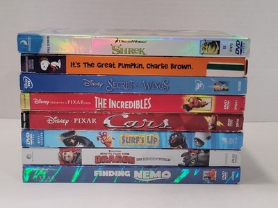8 Animated DVD Lot - Children Kids Disney Dreamworks Dragons Nemo Shrek Cars