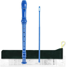 Soprano Recorder Key Of C German Style 8 Hole Beginner Student Instrument Blue