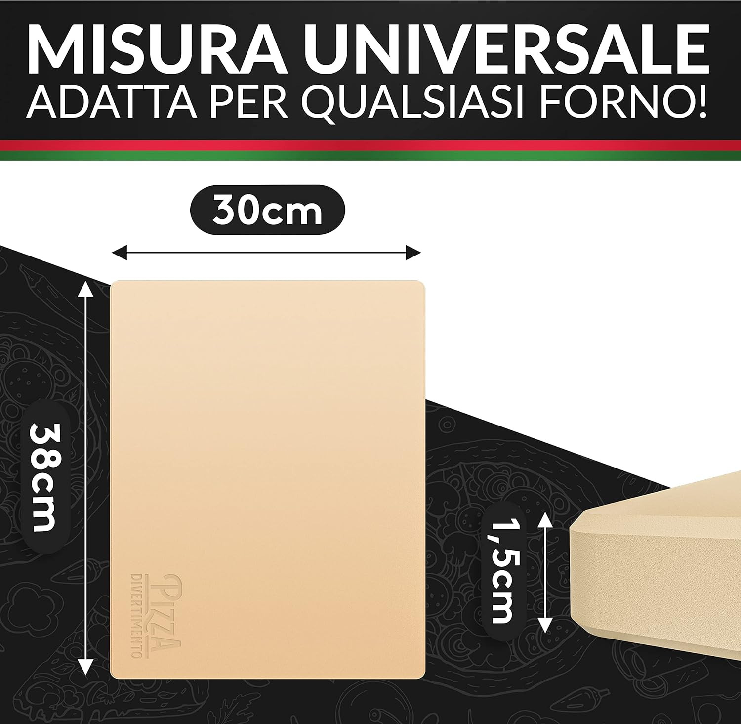 Pietra in Cordierite per Pizza - Qualità Forno Professionale a Casa - 2