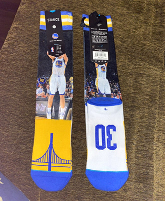 2 Pairs Brand New Stance Mens Nba Steph Curry & Klay Thompson Socks (Size Large)