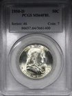 1950-D Franklin Half Dollar PCGS MS64FBL Flashy Coin 50C