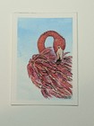ACEO Original Flamingo Feathers Watercolor Pencil Inkls 2.5x3.5 by Mara Molnar — photo 4