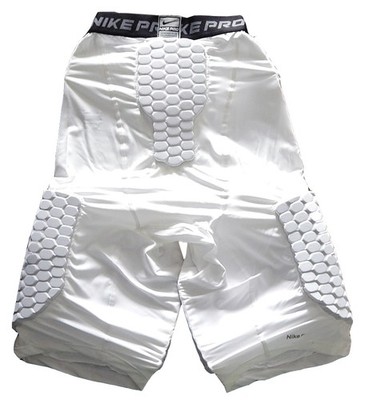 Nike Pro Team Protective Padded Compression Shorts Men XL White Dri-Fit New