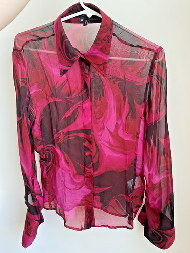 Gucci by Tom Ford 2001 magma liquid lava pink silk shirt (vtg, iconic)