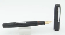 Waterman 32A-V Black & Chrome Vest-Pocket Fountain Pen - 1930's - 14kt Fine Nib