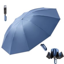 Inverted Automatic Umbrella with Carabiner Handle well built Large Strong win...