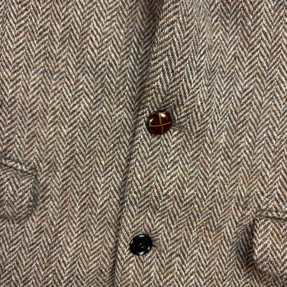 Harris Tweed Jacket Adult 42R Brown Country Hunting Outdoors Weave Blazer Mens* - Image 4 of 4