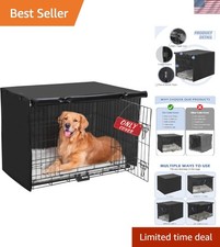 Luxury Black Dog Crate Cover - Waterproof  Machine Washable Shelter Solution