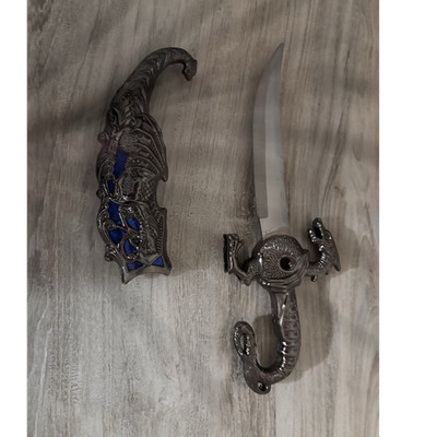 Dragon-Themed Decorative Dirk Dagger Stainless Steel Silver Blue