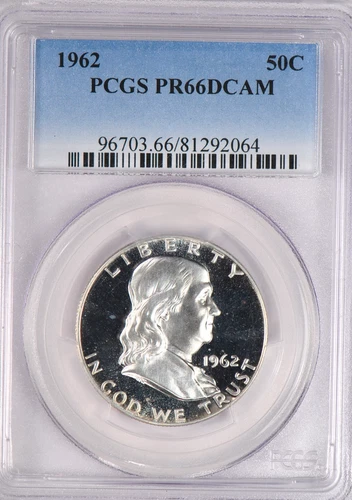 1962 Franklin Half Dollar Proof PCGS PR66DCAM PF 66 ULTRA CAMEO Silver Coin 50C