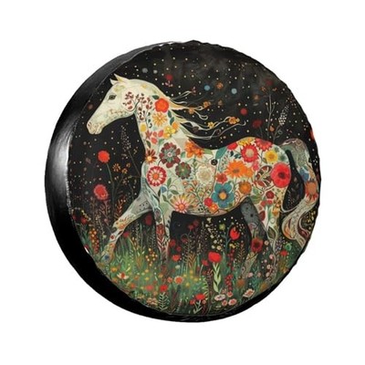 Spare Tire Cover for Rv SUV Trailer Camper- 15 inch Scandinavian Horse