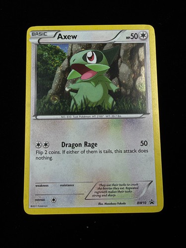 Pokemon Axew Black And White Promo Holo BW10 Promo LP-NM