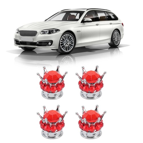 New 4 Pieces Tire Wheel Stem Valve Cover Caps Crown Style For Cars - Picture 11 of 23