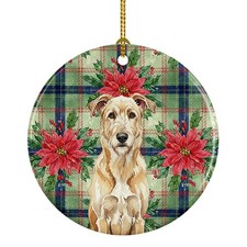 Wheaten Irish Wolfhound Christmas Poinsettas Ceramic Ornament WDK8676CO1