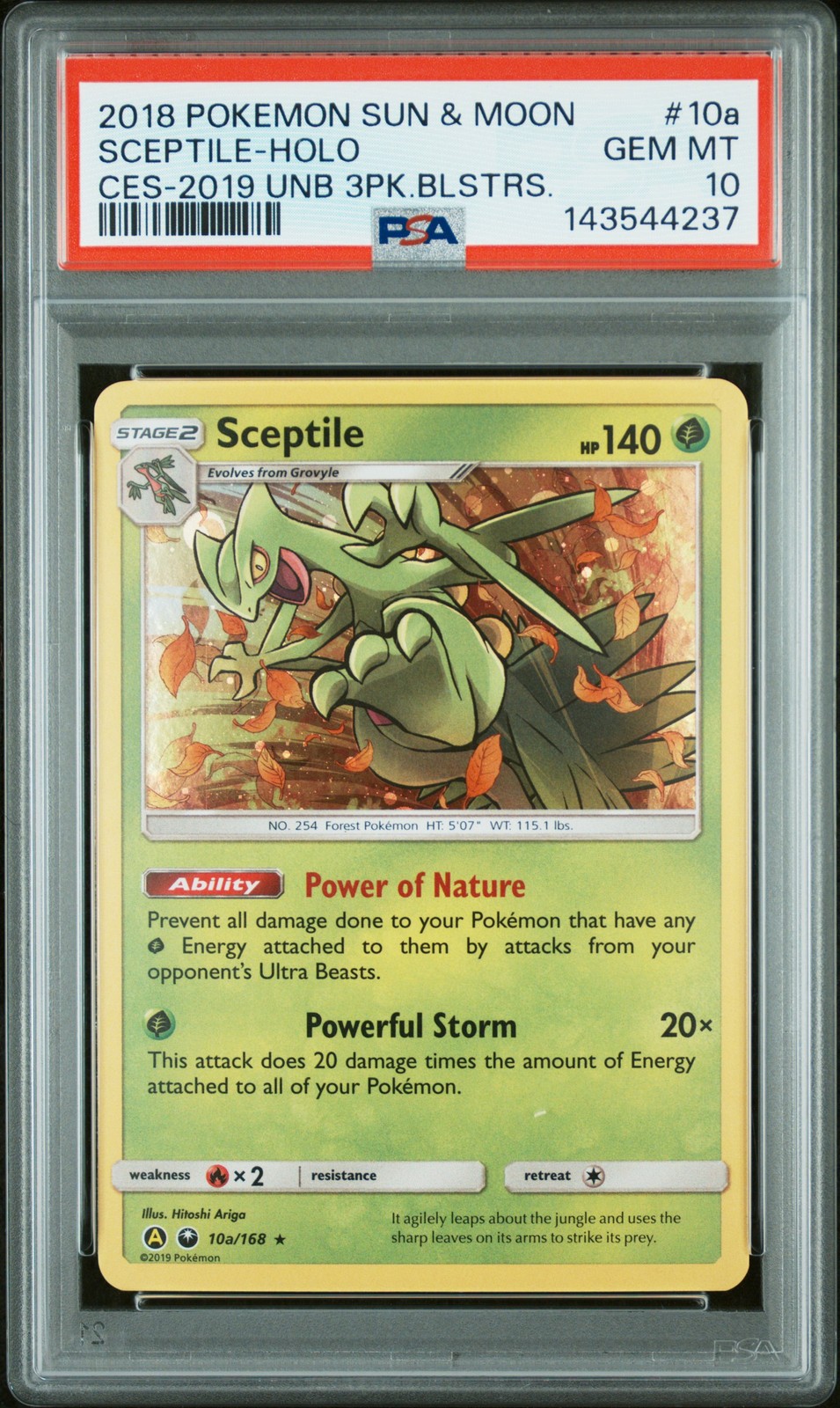 2018 POKEMON SUN & MOON CELESTIAL STORM #10A SCEPTILE-HOLO PSA 10
