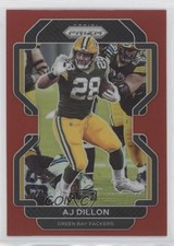 2021 Panini Prizm Red Prizm AJ Dillon #140 5ov