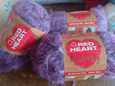 Red Heart Symphony 3 skeins. Acrylic Yarn by Coats Clark. 310 yds Per. As Lot