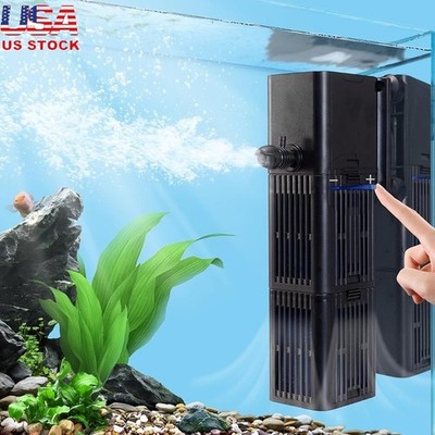 Adjustable Flow Aquarium Filter 4-in-1 Bio-Sponge Low Noise Water Pump New