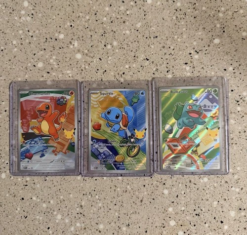 30th First Partner Promos Set Charmander, Squirtle, Bulbasaur 037, 038, 039 NM