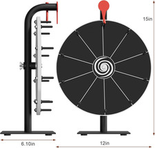 12 Inch 10 Slots Prize Wheel Spinner with Stand, Spinning Wheel for Prizes wi...