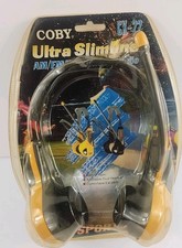 Coby Sports CX-22 Ultra Slimline Retro AM/FM Headphone Radio Yellow K8