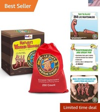 250 Count Super Red European Nightcrawlers for Composting and Garden Soil Aer...