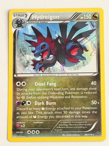 Hydreigon 86/114 Holo Rare Steam Siege Pokemon Near Mint