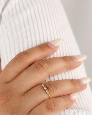14K Gold konischer Baguette Multi Option Kette Ring für Damen Schmuck Geschenk
