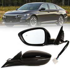 Left Driver Side Mirror Fits 2018-2022 Honda Accord with Power Glass, Heated, Bl